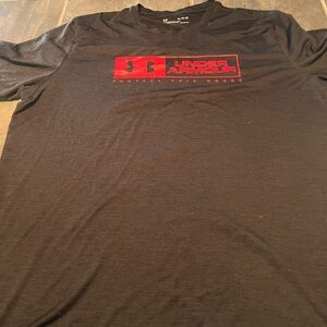 Under Armour Black Short-Sleeve Tee with Red Logo Box